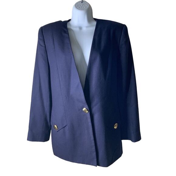 Oleg Cassini Vintage Skirt Suit Set Womens 14 Two-Piece Business Blazer Pencil - Picture 4 of 11